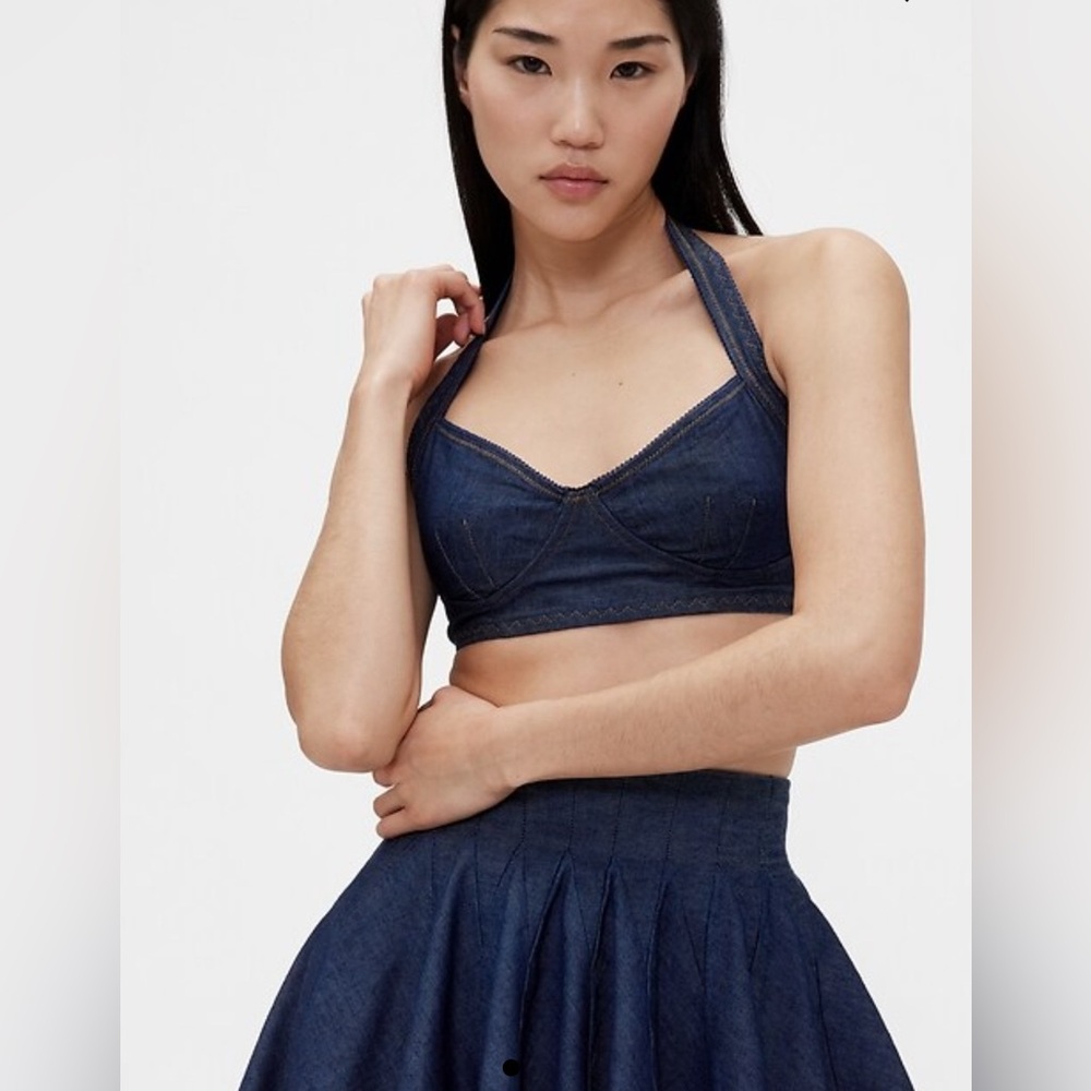 GAP Blue Denim Halter Top